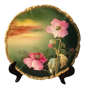 Late 19th Century Jean Pouyat Limoges France Hand Painted Plate