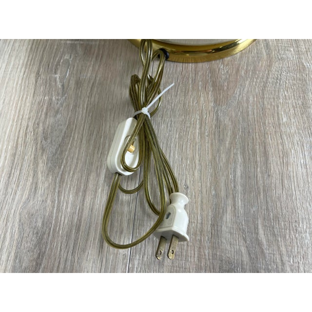 Vintage 1970s Cream & Gold Round Table Lamps, Pair For Sale - Image 10 of 11