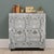 Farmhouse 1990s Farmhouse Style Distressed Gray 2-Door Carved Wood Cabinet For Sale - Image 3 of 7