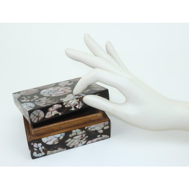 R & Y Augousti France Abalone Inlaid Ebonized Wood Box For Sale - Image 11 of 12