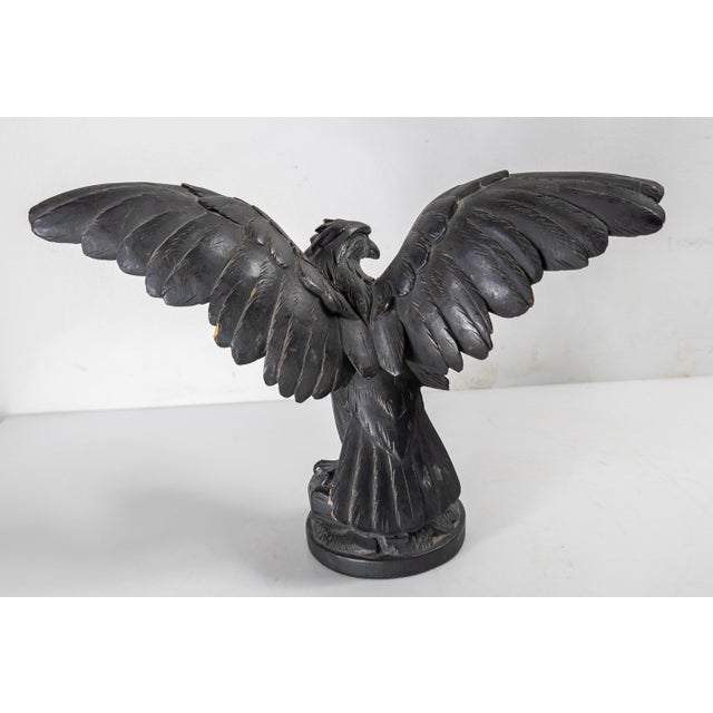 Mid 19th Century 19th Century German or Swiss Black Forest Carved Eagle Bird of Prey For Sale - Image 5 of 12