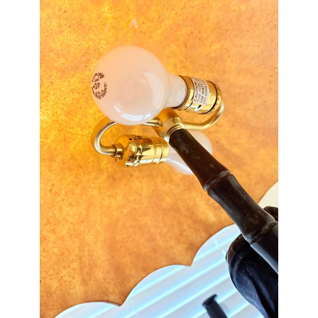 Late 20th Century Late 20th Century Maitland-Smith Figural Frog Umbrella Lamp-Stone Based-Mosaic Shade-Sculptural Lighting For Sale - Image 5 of 11