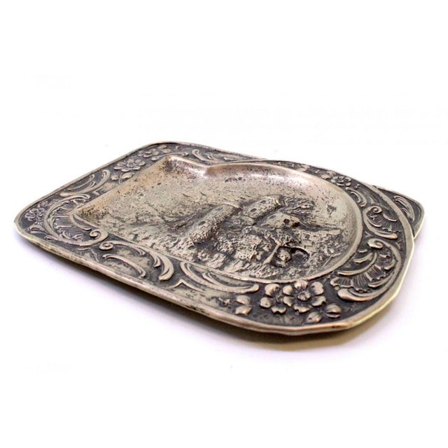 Silver Ring with Raised Floral Motifs For Sale - Image 3 of 7