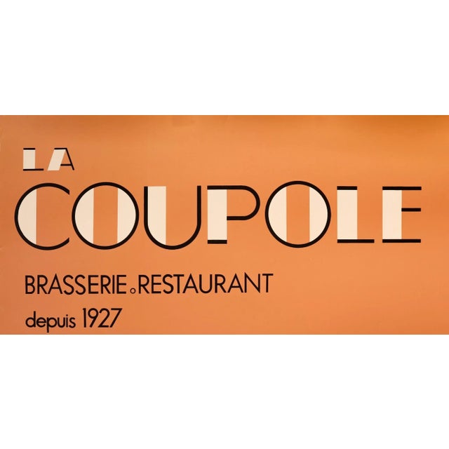 Art Deco 1982 French Restaurant Poster, La Couple Brasserie, Hand-Signed by the Artist For Sale - Image 3 of 8