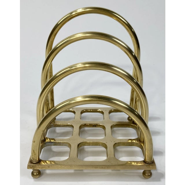 Vintage Brass Tiered Waffle Base Napkin or Letter Holder For Sale - Image 4 of 6