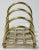 Vintage Brass Tiered Waffle Base Napkin or Letter Holder For Sale - Image 4 of 6