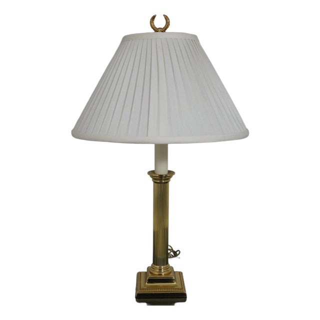 Baldwin Brass Column Table Lamp For Sale