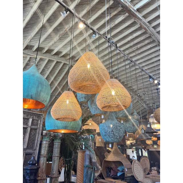 Raw Rattan Batu Drop Pendant Light Large For Sale - Image 9 of 9