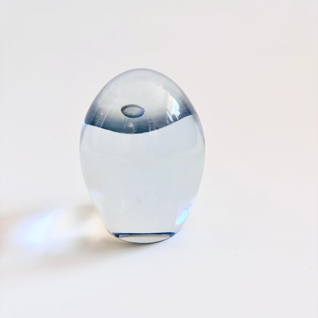 Transparent Mid Century Art Glass Owl For Sale - Image 8 of 10