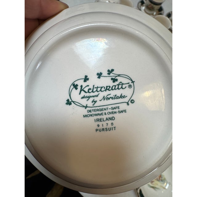 1970s Noritake Keltcraft “Pursuit” Porcelain Tea Set, 26 Pieces For Sale - Image 12 of 12