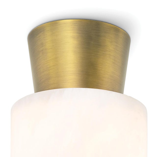 Contemporary Regina Andrew Hazel Alabaster Flush Mount, Natural Brass For Sale - Image 3 of 6