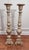 French Baroque Style Taupe Distressed Painted Solid Wood Floor Candlesticks/Plant Stands, a Pair For Sale - Image 4 of 12
