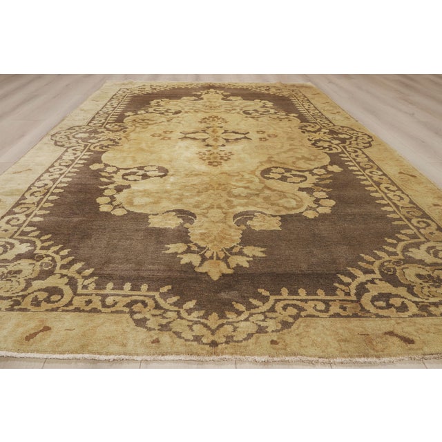 Vintage Turkish Oushak Rug, 06’11 X 11’00 For Sale - Image 9 of 10