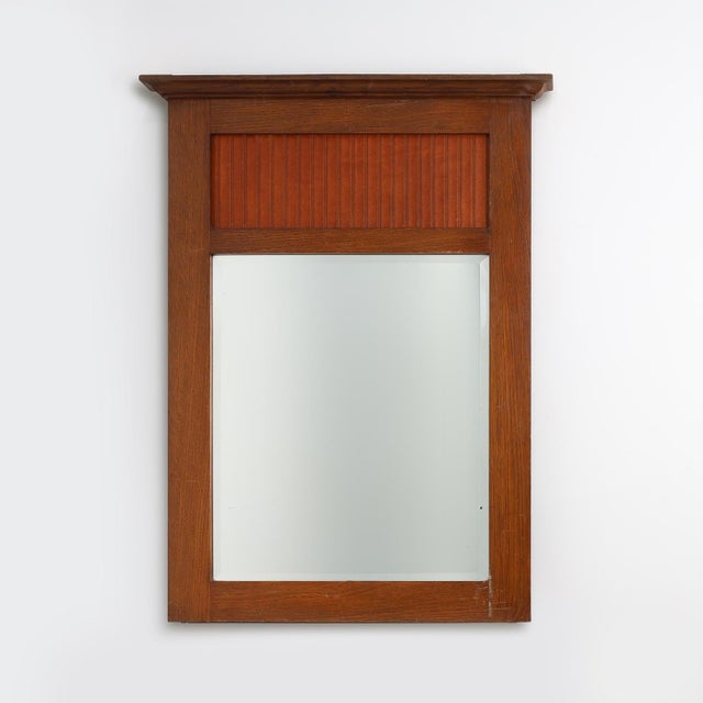 Art Deco French Oak Mirror with Fluted Panel, 1930s For Sale - Image 11 of 11