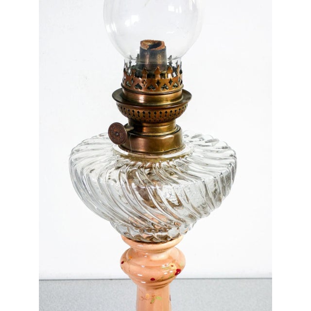P&B glazed ceramic , bronze and glass oil lamp. Origin: italy. Period: early twentieth century. Mark p&b materials:...