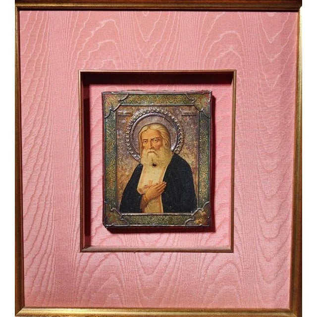 Metal Framed Icon, 1880s For Sale - Image 7 of 7