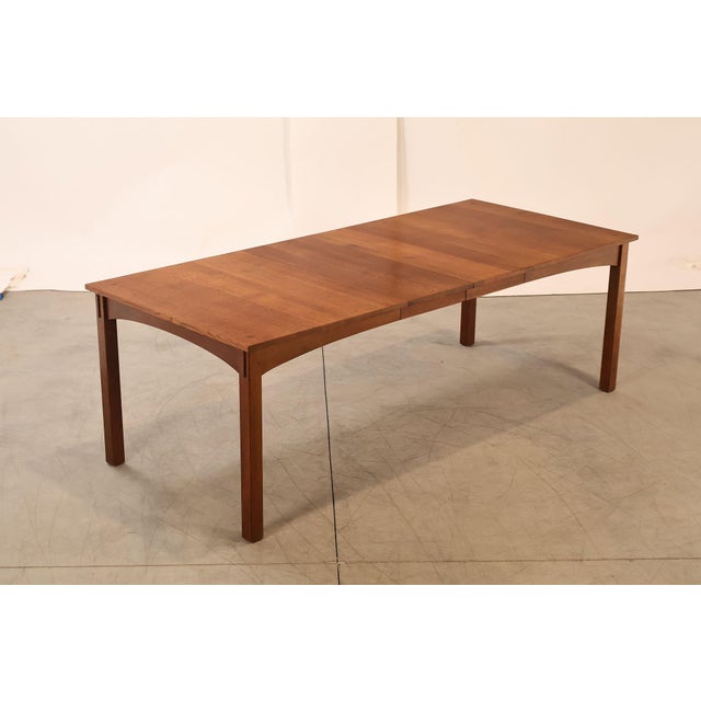 Mission Stickley Mission Collection Harvey Ellis Inlaid Oak Extendable Dining Table For Sale - Image 3 of 18