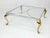 Mid-Century Modern Chrome Solid Cast Brass Glass Top Square Coffee Table