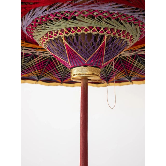 Gold Umbrella With Rainbow Accent For Sale - Image 4 of 12
