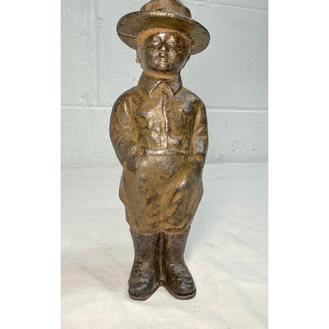 Cast Iron Dough Boy w.w.i. Soldier Still Bank. By Grey Iron Toy Co., C. 1919 For Sale - Image 4 of 13