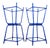 French Bright Blue Wide Laboratory Stools, Set of 4 For Sale