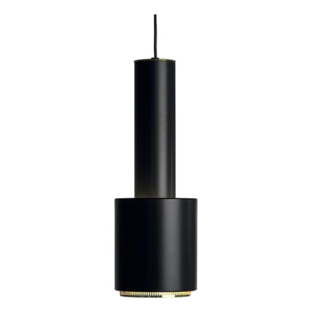 Black A110 Hand Grenade Pendant Lamp with Brass Details by Alvar Aalto for Artek, 1950s For Sale