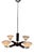Art Deco Satin Glass, Walnut Veneer and Chromed Metal 4-Light Chandelier, Former Czechoslovakia, 1930 For Sale
