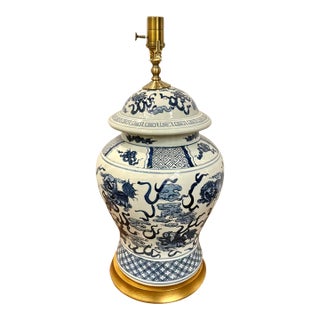 Large Porcelain General Jar Lamp For Sale