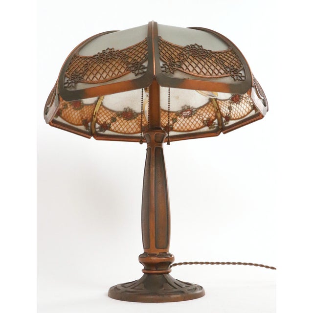 Art Nouveau Mid 20th Century Art Nouveau Bronze Bradley & Hubbard Table Lamp For Sale - Image 3 of 9