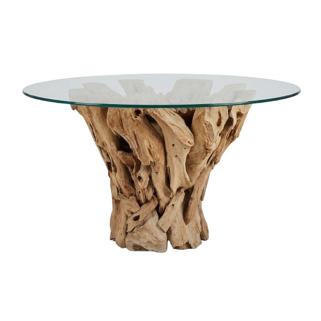 Revelation Organic Modern Teak Ball Dining Table For Sale