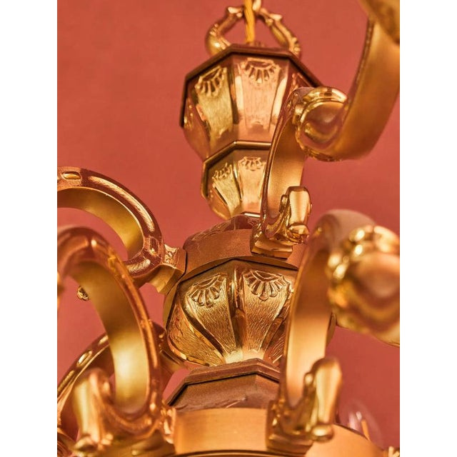 Metal Large Louis XIII 15-Light Chandelier from Maison Lucien Gau For Sale - Image 7 of 10