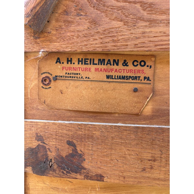 Late 19th Century Antique American Tiger Oak Bow-Front Dresser With a Removable Beveled Swivel Mirror by A.H. Heilman & Company For Sale - Image 5 of 11