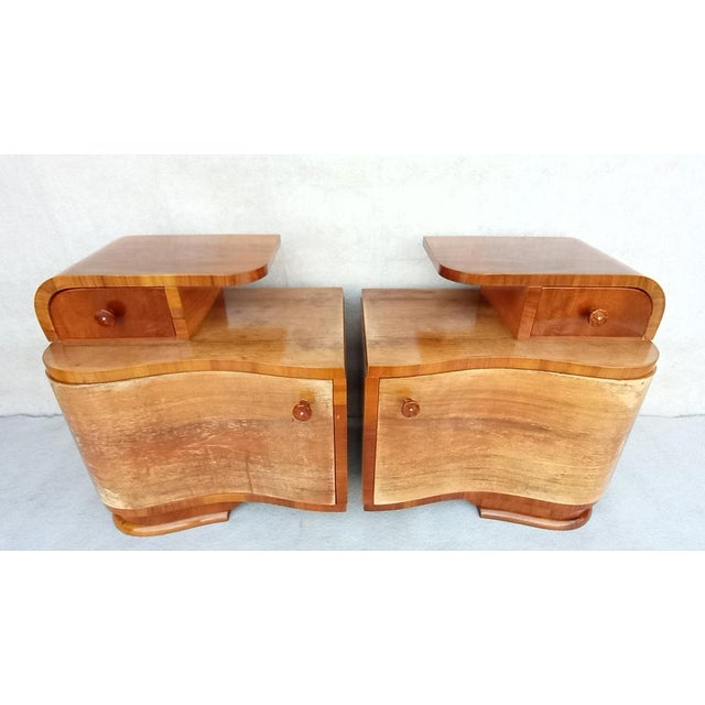 Art Deco Bedside Tables by Jindřich Halabala for Up Závody, 1940s, Set of 2 For Sale - Image 17 of 17