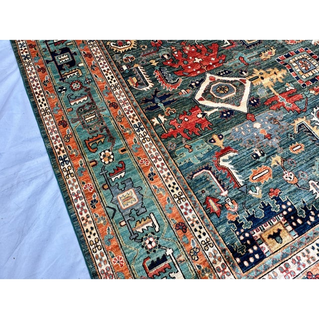Hand-Knotted Afghan Kazak Chobi Wool Area Rug - 8'8" X 11'10" For Sale - Image 12 of 18