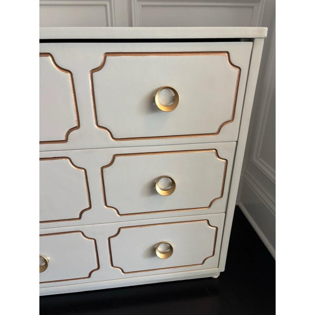 Hollywood Regency Dorothy Draper Inspired Espana Painted Nightstand Chest For Sale - Image 3 of 11
