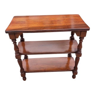 American Classical Mahogany 3 Tier Side Table, Circa 1950s For Sale