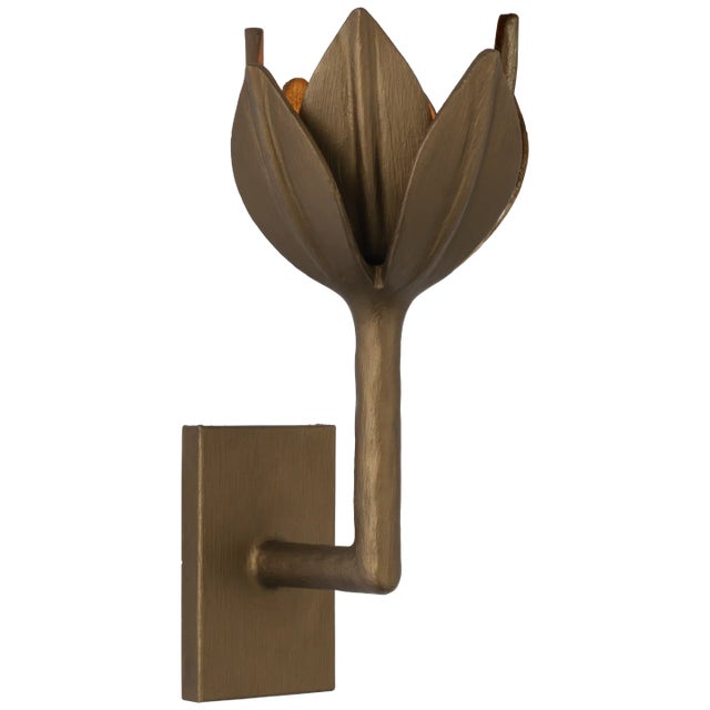 Alberto Small Sconce in Antique Bronze Leaf Designer: Julie Neill Height: 11.5" Extension: 6.5" Backplate: 3" x 4.75"...