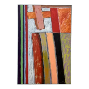 1979 Listed Artist Harley Francis Abstract Painting on Canvas