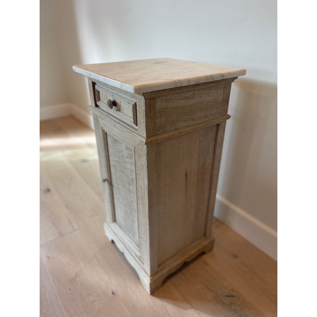 French Provincial 1900s Century French Bleached Oak Nightstand For Sale - Image 3 of 9