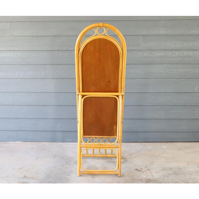 Vintage Rattan Bamboo Full Length Floor Mirror Boho Bohemian Modern Retro 70's 80's For Sale - Image 4 of 10
