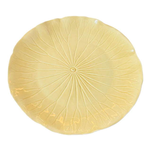 1980s Vintage Yellow Lotus Serving Platter by Poppytrail for Metlox For Sale