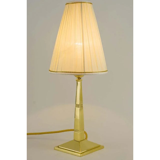 Art Deco Table Lamp with Fabric Shade, Vienna, 1920s For Sale - Image 4 of 15