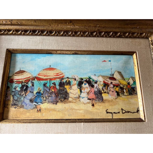 Impressionist Beach Scene by Suzanne Demarest – Signed & Framed Charming impressionist beach scene by French-trained...