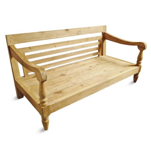 Contemporary Teak Outdoor Club Bench For Sale - Image 4 of 8