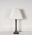 Stewart Ross James for Hansen verdigris patinated bronze table lamp with brass neck and finial (ca. 1960s, USA)....