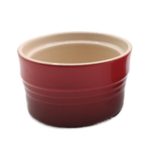 Red Le Creuset Stoneware Cerise Ramekins Set of 2 For Sale - Image 8 of 8