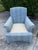 Vintage Skirted Lounge Chair & Ottoman With Carved Claw Feet For Sale - Image 12 of 17