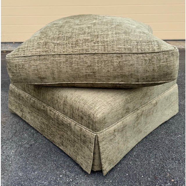 George Smith Standard Arm Style Chair and Ottoman For Sale - Image 12 of 12