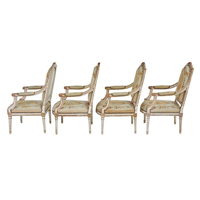 Antique Louis Philippe Tapestry Gilt Salon Suite, 1830, Set of 5 For Sale - Image 15 of 18
