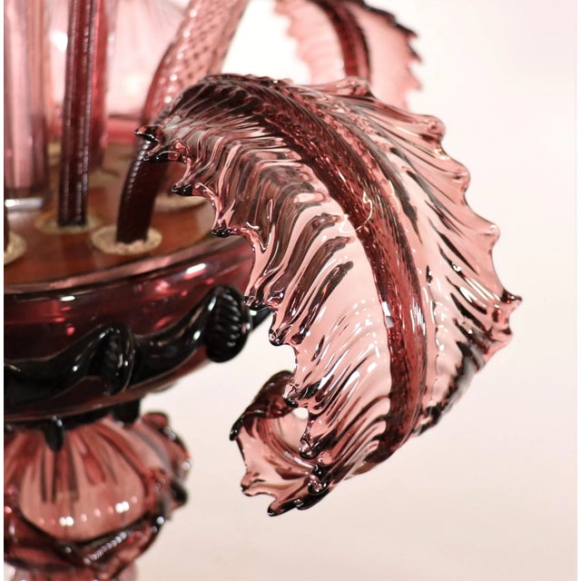 Glass Large Purple Murano Chandelier For Sale - Image 7 of 13